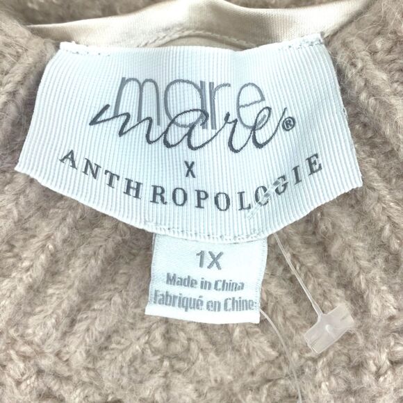 NWT Anthropologie x Mare Mare Wool Blend Sweater Slip Layered Midi Dress Plus 1X - Picture 7 of 13